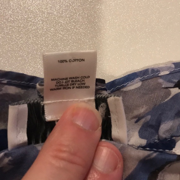 Loft Sleeveless Small Blue White Grey Top Ruffle - Picture 8 of 12